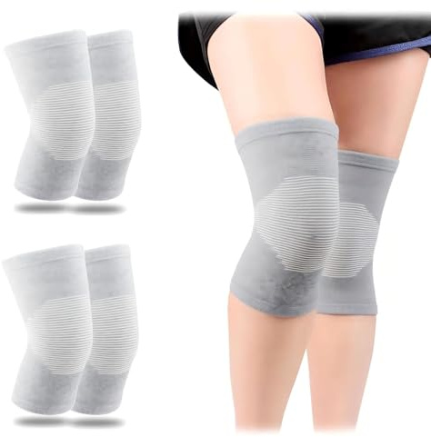 2Pairs Knee Support - Sport Knee Brace for Adult Lightweight Compression Sleeve for Joint Pain, Arthritis, Yoga, Sports, Running, Walking, Men & Women