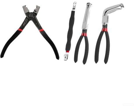 Juego de alicates de desconexión eléctrica, kit de 4 piezas diseñado para una extracción segura de conectores de pestaña de bloqueo en varios sistemas eléctricos de vehículos