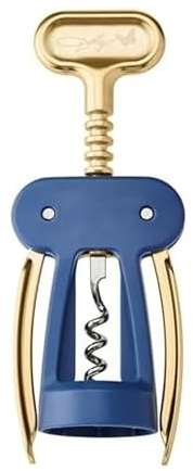 Dolly Parton Wing Corkscrew, Blue and Gold Wine Bottle Opener with Ergonomic Grip, Stylish and Easy One-Piece Cork Removal, 2.55 x 1.71 x 6.69 Inch