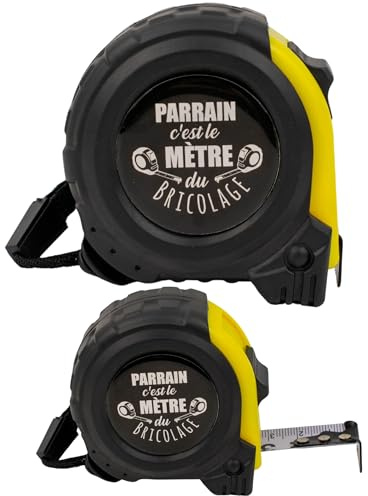 ERNESTINE - Mètre ruban je t'aime parrain - cadeau parrain choix annonce grossesse - cadeau parrain accessoire homme - mètre pliant personnalisable famille - cadeau homme anniversaire Noël naissance