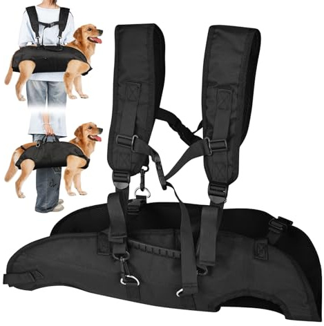 Trendecor Hundehebegeschirr für Große Hunde Notfallrucksack, Hunderucksack Hunde mit Griffen Sicherheitsunterstützung für Behinderte Verletzte oder Mittelgroße Ältere Hund L