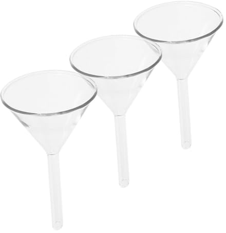 Sosoport Embudo de Filtro de Vidrio Triangular Estructura Resistente y Ligera para Laboratorio, 3 Piezas Adecuado para Uso Científico