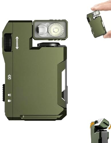 400 Lumens Torch Light with Magnet, Mini Torch Rechargeable, Dual Light Sources Mini Keychain Flashlights for Outdoor Emergency (Green)