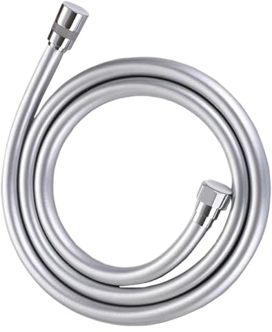 Silberner PVC-Brauseschlauch, Ersatz, flexibel, für Badezimmerkopf, 1,5 m/2 m/3 m, Badewannenschlauch (Silber, 3 m)