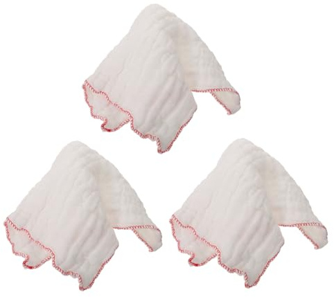 DECOMELODY 3pcs Thickened Pure Cotton Dishcloths for Kitchen and Bathroom Reusable Oil-resistant Cleaning Rags with Lock Edge Soft Non-scratch Towels for Washing Dishes and Household Surfaces