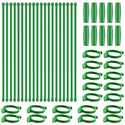 Besttoolifes Kit de support de plantes pour fleurs de jardin et plantes d'intérieur, piquets réglables de 30 cm et 40 cm pour tomate, rose, lierre grimpant, 50-P (kit de 40 cm)