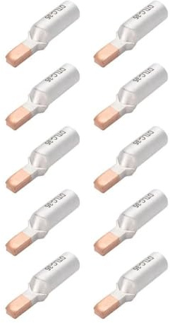 DTLC Circuit Breaker Copper Aluminum Cable Terminals, 10PCS Wire Terminal Lugs for 35mm2 and 50mm2, Silver+Gold Color, DTLC-35/DTLC-50 Models DTLC-35
