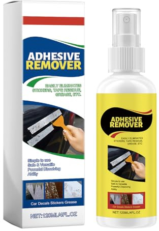 Sticky Stuff Remover, Adhesive Remover with Scraper & Cleaning Cloth, Remover for Tape Labels Decals Grease & Wax Residue on Glass Metal Plastic Wood Hard Surfaces