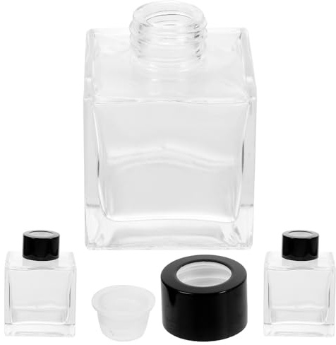 ZUNOXAZ Botellas de Aromaterapia de Vidrio Reutilizables de 100ml, Pack de 3 Unidades Tapa Color Aleatorio para Dispensar Aceites Esenciales Hogar
