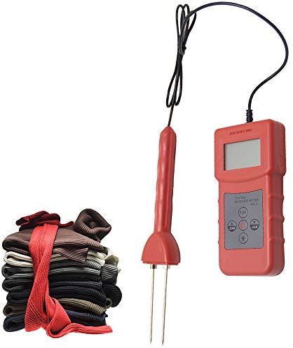 Huanyu Textilien Feuchtigkeitsmessgerät 4% bis 90% Feuchtigkeitsmesser Pin Typ Feuchtigkeits-Detector für Käse/Bekleidung/Wolle/Spule/Garn Zylinder MS-C
