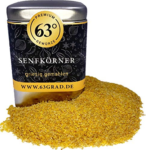 63 Grad - Senfkörner - griesig gemahlen - Senfmehl, Senfpulver Senf selber machen (90g)