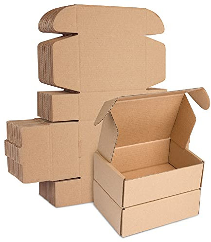 Klein Versandkartons, 150x100x50mm Maxibriefkartons für Postversand Versandtaschen Warensendung, Braune Verpackungskartons für Geschäft, Aufbewahrung oder Geschenkbox, aus Wellpappe(10 Stück)
