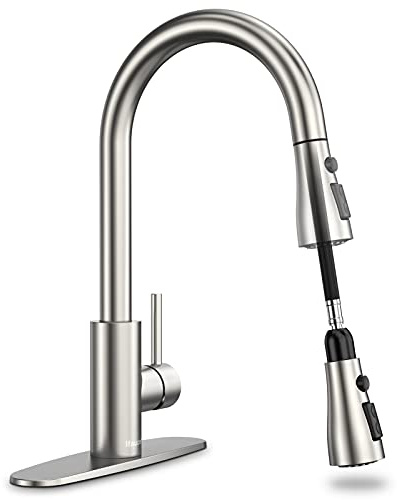 Kitchen Faucets, Kitchen Faucet with Pull Down Sprayer, High Arc Single Handle Kitchen Sink Faucet with Water Lines, Brushed Nickel Kitchen Faucet with Sprayer, RV Sink faucets