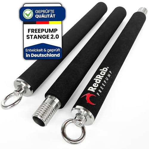 Red Rab FREEPUMP Fitness Stange 2.0 - Widerstandsbänder Stange für Krafttraining & Pilates - Fitnessbänder Stange - Home Gym Equipment - Resistance Bar einzeln - Smart Workout Bar Training Zuhause