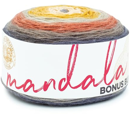 Lion Brand Yarn Mandala Bonus Bundle, Colorful Yarn for Knitting, Crochet, and Crafts, Centaur, 1 Pack