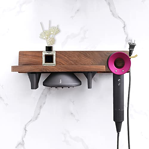DALUOBO Supersonic Haartrockner-Halter, magnetisch, für Haartrockner, Holz, Badezimmer-Wandhalterung, Organizer (A