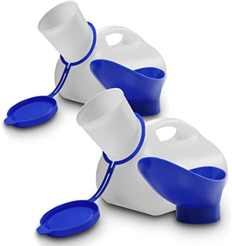 RE-GEN Lot de 2 urinoirs portables unisexes pour homme et femme avec couvercle 1000 ml