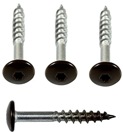 SN-TEC Fassadenschrauben Rostfrei Edelstahl V4A 5,5x45 mm, braun Pulverbeschichtet RAL 8014 mit Torx T20 Aufnahme (Mengenauswahl möglich) (50)