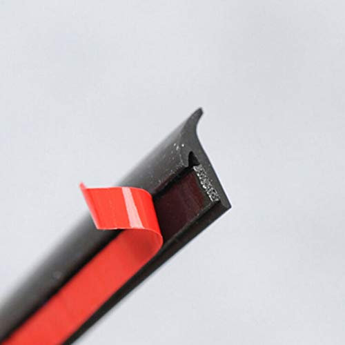 DAZZLEEX 5M T-Type Rubber Sealing Strip Black For Car for EDGE Trim Bumper Lip Side Skirt