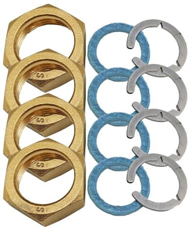 4er-Set 3/4 Zoll Überwurfmuttern DN16 Edelstahlwellrohre + Segmentringe + Einlegeringe bis 260°C