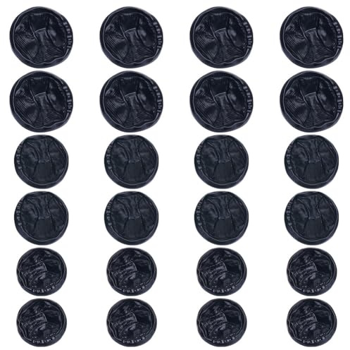 GORGECRAFT 24Stk 3 Größen Schwarz Eleganter Knopf Antiker Legierungsschaft Metallknopf Knöpfe Zum Nähen von Herrenmänteln Dekorativen Hemden Uniformjacken Zum Festziehen von Hosen (18mm 20mm 23mm)