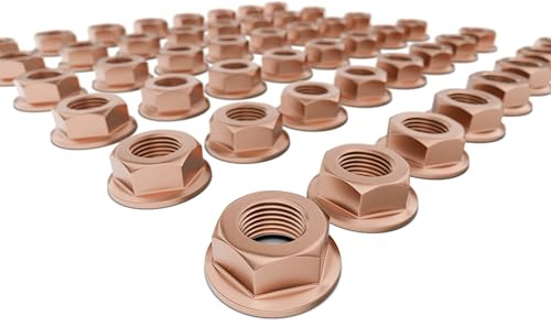 M7 x 1.0 CU SW11 Kupfermutter, Abgaskrümmer mit Bund selbsichernd nach DIN 6927 für Auspuffanlagen und PKW Motoren geeignet (bis 450°C Arbeitsbereich) FA1 988-0702.10 25 Stück