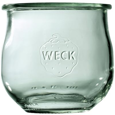 Weck Tulpe 370 ml 6-teiliges Glas zum Einmachen von Konfitüren, Säften, luftdichtes Aufbewahren von trockenen Zutaten