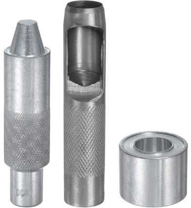 QUARKZMAN Outil de Poinçonnage de Trous à Œillets 18mm/0.71 pour Cuir - Poinçon Creux de 18mm en Acier 45# - Kit d'Installation d'Œillets avec Base pour Tissu, Vêtements, Artisanat