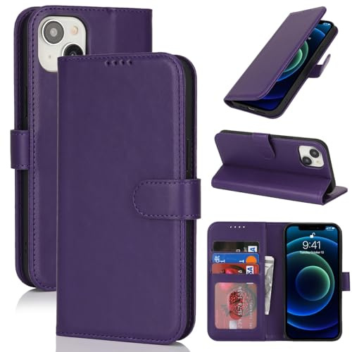 Zouzt Wallet Case for iPhone 13 Mini (5.4), Card Holder, Dark Purple