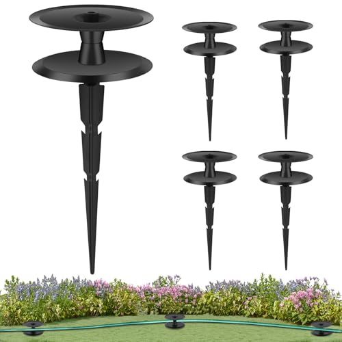 Garden Hose Guide Skewer, Metal Hose Guides for Garden, Heavy Duty, Cast Iron Garden Hose Guides for Outdoors, Rustproof Coated Hose Guide Stakes for Lawn and