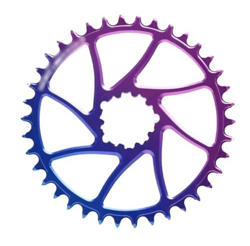 YETGFBH Kettenblatt,Schmale Breite KettenbläTter 0mm Offset Kettenblatt Schmale Zähne Kettenblatt 30T 32T 34T 36T 38T 40T 42T Regenbogen Direce Montieren(38T)