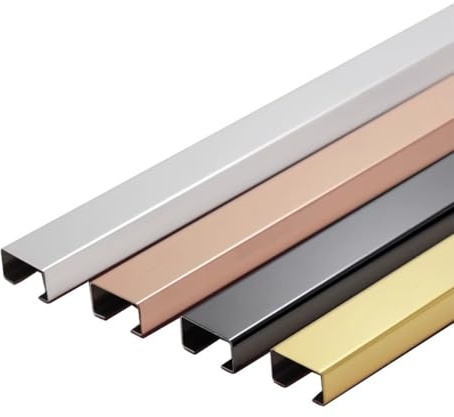 Yiustldd 1m Edelstahl-kabelkanal, Edelstahl Kabelabdeckung Schutz für Kabel-Management, Dekor Kabelverkleidung,Silber,15x10mm