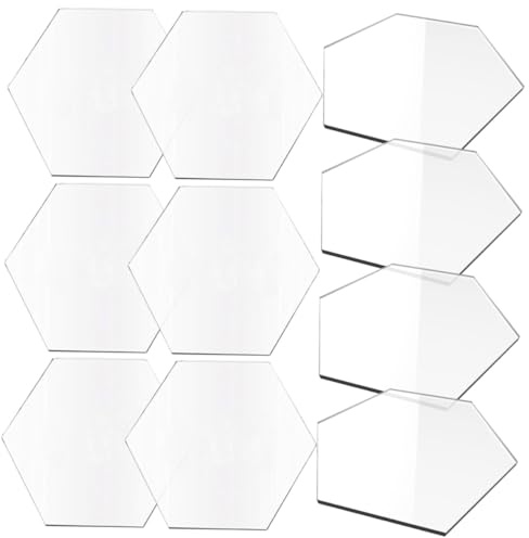 HEALSOPTHY 10 Stück Teiliges Transparente Sechseckige Acrylplatten Wetterfeste Tisch reservierungsschilder für Hochzeit Praktische Sitzplatzkarten Vielseitig für Geburtstag Party Bankett