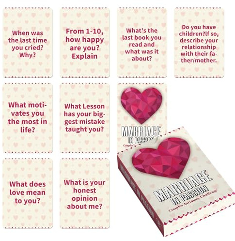 Xujuika Giochi di carte di coppia, set di 50 carte Game Nights | Divertenti attività di conversazione romantiche per il fidanzamento delle relazioni familiari adulte