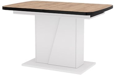 Vicco Esstisch Fenaro, Goldkraft Eiche/Weiß, 120-160 x 80 cm | ausziehbar, ausziehbar mit Einlegeplatte für flexible Tischgrößen