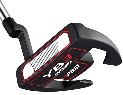 PGM Linkshänder-Putter für Damen und Herren, Anti-Verdreh-Schlägel-Design mit Ausrichtungsführung und abgestuftem Schaft, niedriger Schwerpunkt für glatte, genaue Putts, 88,9 cm