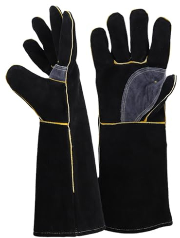 Guanti Resistenti al Fuoco, Guanti da Camino Resistenti a 350°C Ignifughi per Barbecue, Saldatura, Forgiatura, Giardinaggio, 14 Pollici, Camino Ignifugo