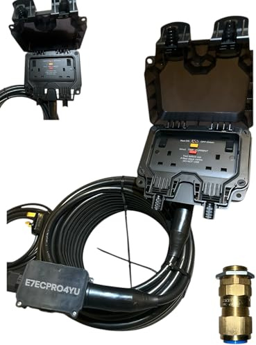 SMART BLACK ARMOURED OUTDOOR EXTENSION LEAD CABLE RCD PROTECTED 2GANG WEATHERPROOF IP66 RATED 2 WAY SOCKET HEAVY DUTY ROBUST MADE TO LAST OUTDOORS 2G OUTDOOR POWER (25 METRES)