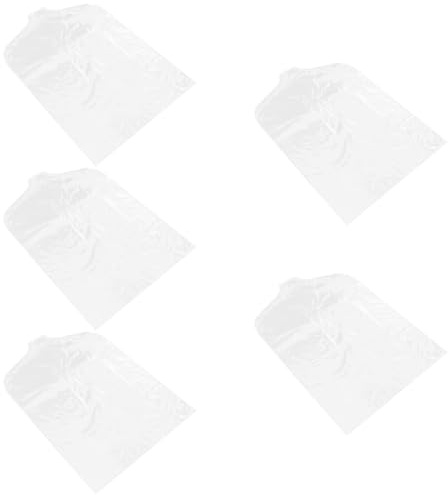 WEKADRIN 5pcs Waterproof Garment Covers for Hanging Clothes, Double-layer 18-mil Plastic Dustproof Clothing Protector Bags, Short Waist Length for Women’s Suits and Jackets