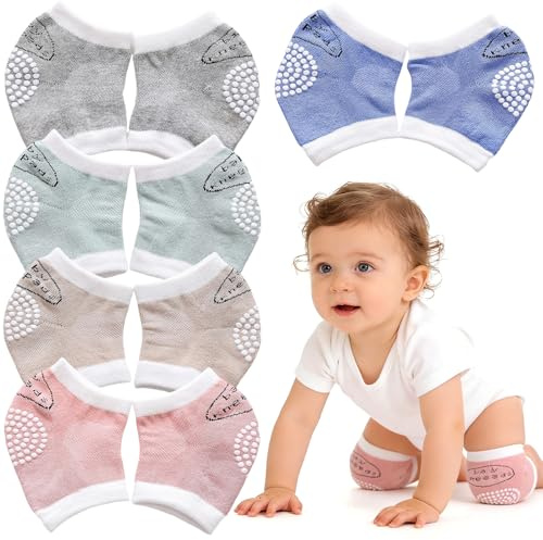 NiceNaiils 5 Paires Protege Genoux Bébé, Genouillères Souples, Antidérapantes, Extensibles, Protection De Sécurité Pour Rampant, Genouillères Pour Rampant