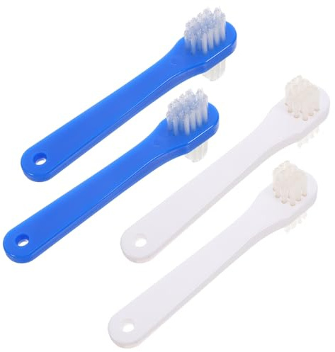 Balacoo Spazzolino Doppia Testina Set 4 Pezzi Strumento per Pulizia Protesi Dentali Setole Dure Uso Professionale e Domestico per Adulti