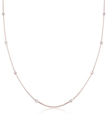 Elli Halskette Damen Solitär mit Kristallen | 925 Sterling Silber Rosé vergoldet