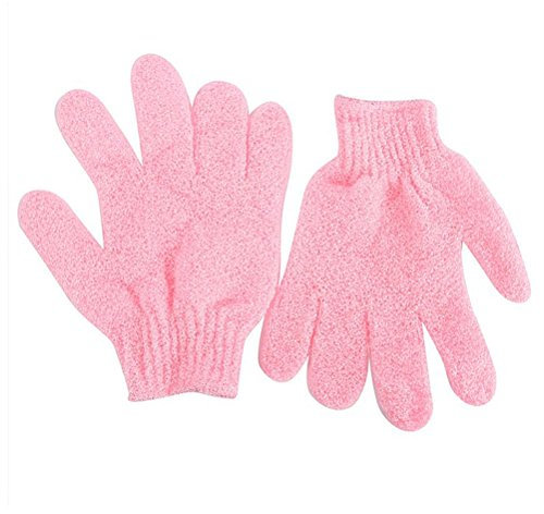 Guanto da Doccia OUNONA Guanti Esfolianti Doccia Scrub Corpo 1 Paio (Rosa)
