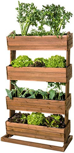 Vertikales Hochbeet mit 4 Etagen Cube 4 - Gemüsebeet Kräuterbeet - Beet für Terrasse Balkon & Garten