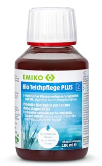 Emiko Bio Teichpflege Plus 100ml, Spezialpflege für belastete Teiche bei starker Trübung, Algen, beginnender Eutrophierung; nur in Kombi Bio Teichpflege | Starke Trübung, Algen, Beginnende Eutrophierung, Nur in Kombi mit EMIKO Bio Teichpflege