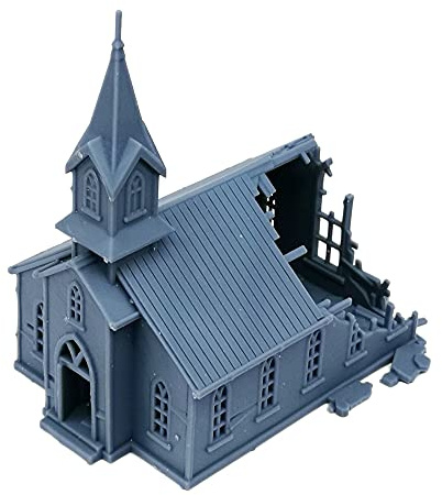 Outland Models Eisenbahnlandschaft Struktur beschädigte Kirche 1:220 Z Spur