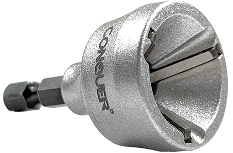 CONQUER HSS Deburring External Chamfer Tool, Quick Release 1/4 Hex Shank Drill Bit Fits 1/8-3/4 (3-19mm), Rod Thread Repair & Conduit Reamer for Copper, Aluminum, Brass & PVC Pipe