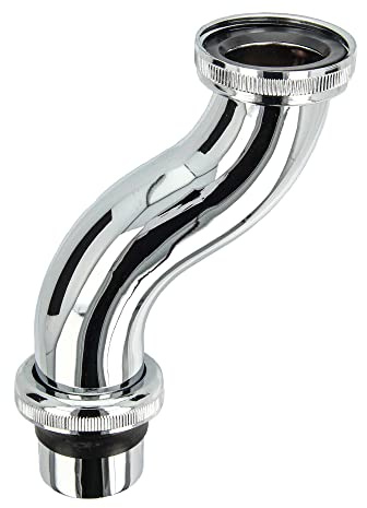 tecuro MS-Bördelrohr Ø 32 mm, S-Form, Versatz 50 mm, mit 2 x Überwurfmutter & Dichtungen