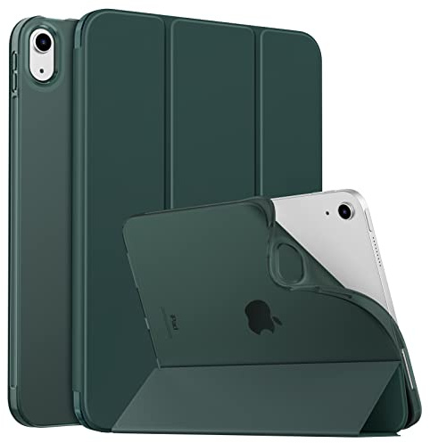 MoKo Case for New iPad (A16) 11th Generation 2025/ 10th Generation 2022, iPad 11 inch/ 10.9 inch Case with Soft TPU Translucent Frosted Back Cover, Auto Wake/Sleep, Support Touch ID, Midnight Green