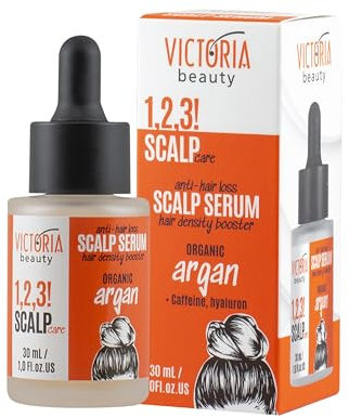 Victoria Beauty - Siero per la crescita dei capelli con caffeina, olio di argan e guaranà, siero del cuoio capelluto contro la caduta dei capelli, idrata i capelli e favorisce la crescita (1 x 30 ml)
